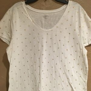 Ann Taylor Loft Gold Star T-Shirt